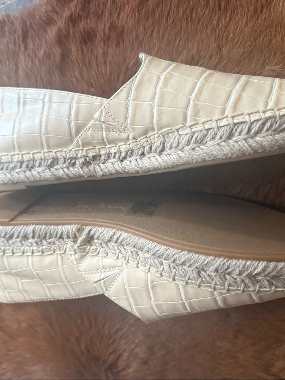 Sam Edelman Kesia Espadrilles Croc Embossed Leather Rope Sole NWT Size 8.5